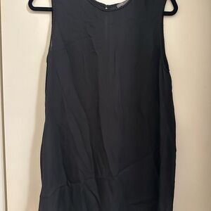 Vince Black Beaded V-Neck Top with cowl back